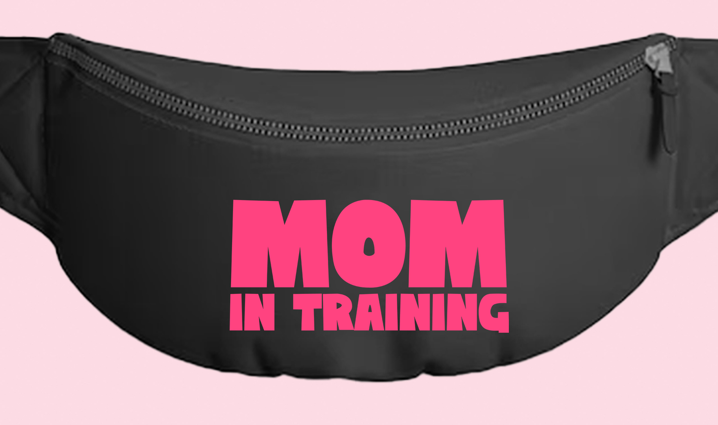 mom in training pink fanny pack
