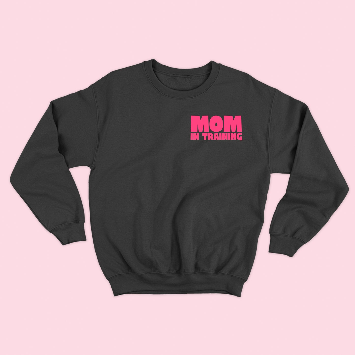 mom in training pink sweatshirt
