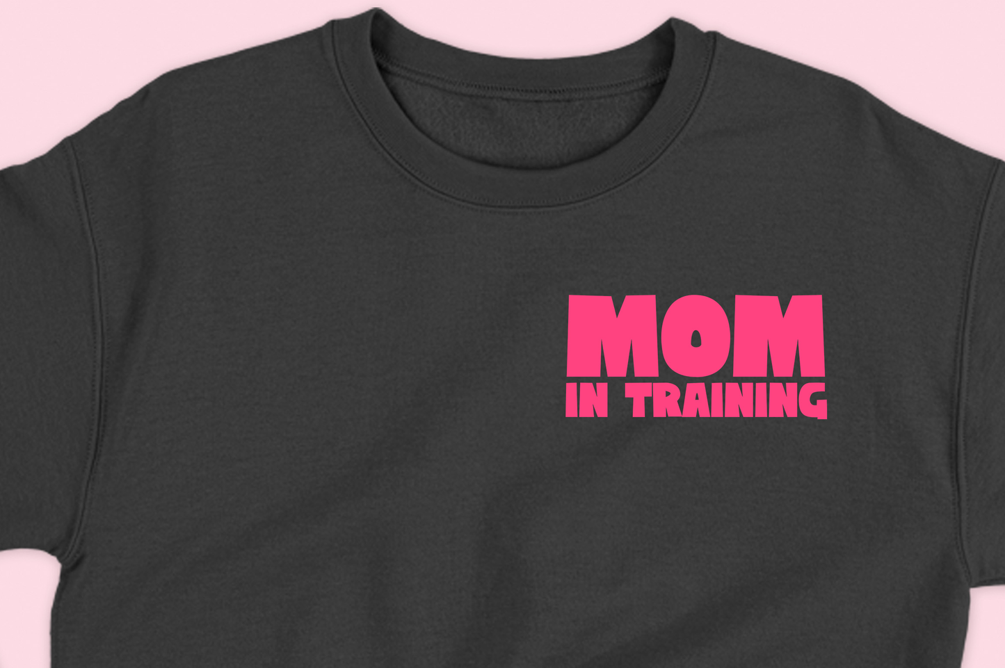 mom in training pink sweatshirt
