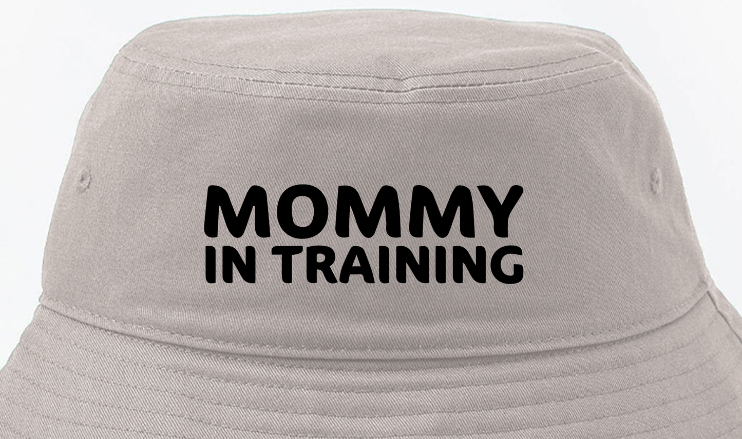 mommy in training black bucket hat
