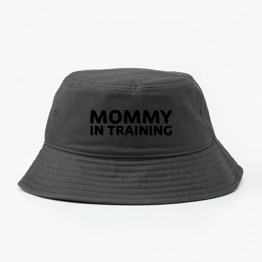 mommy in training black bucket hat