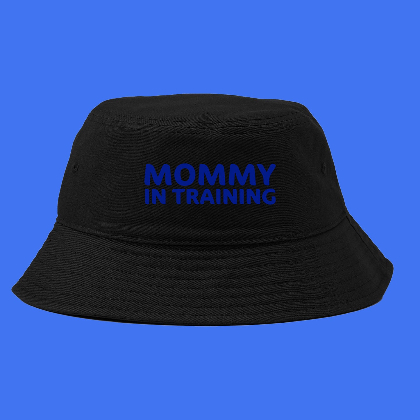 mommy in training blue bucket hat
