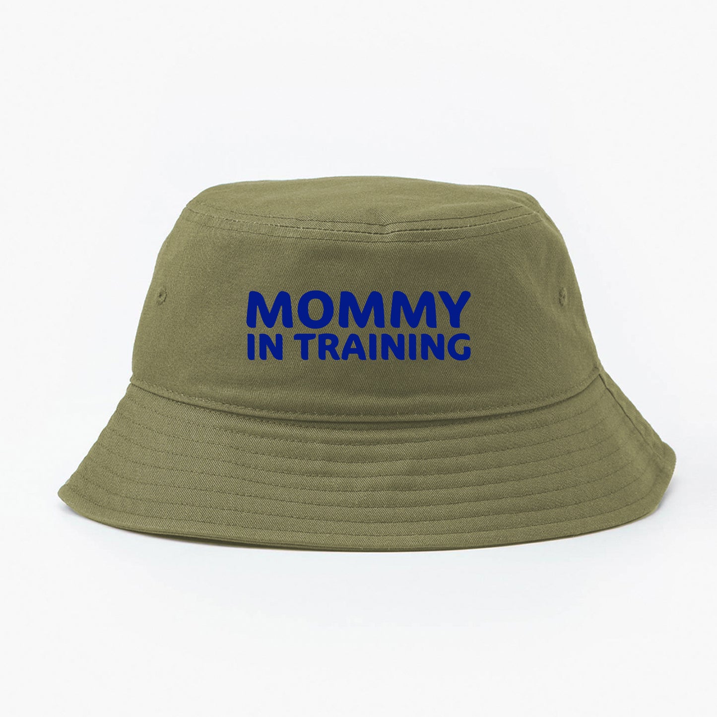 mommy in training blue bucket hat
