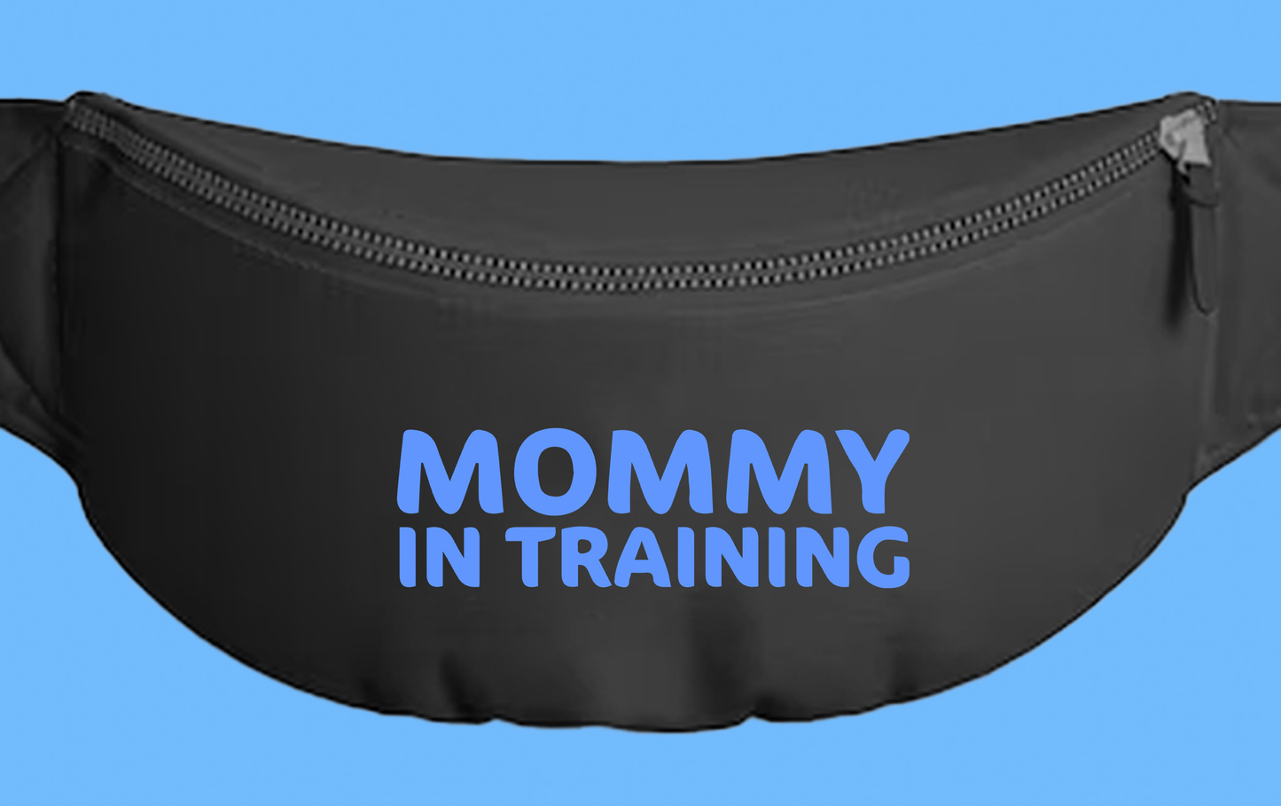 mommy in training light blue fanny pack