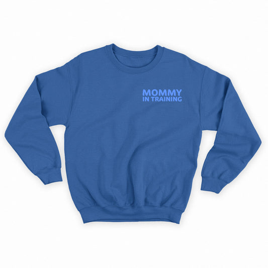 mommy in training light blue sweatshirt