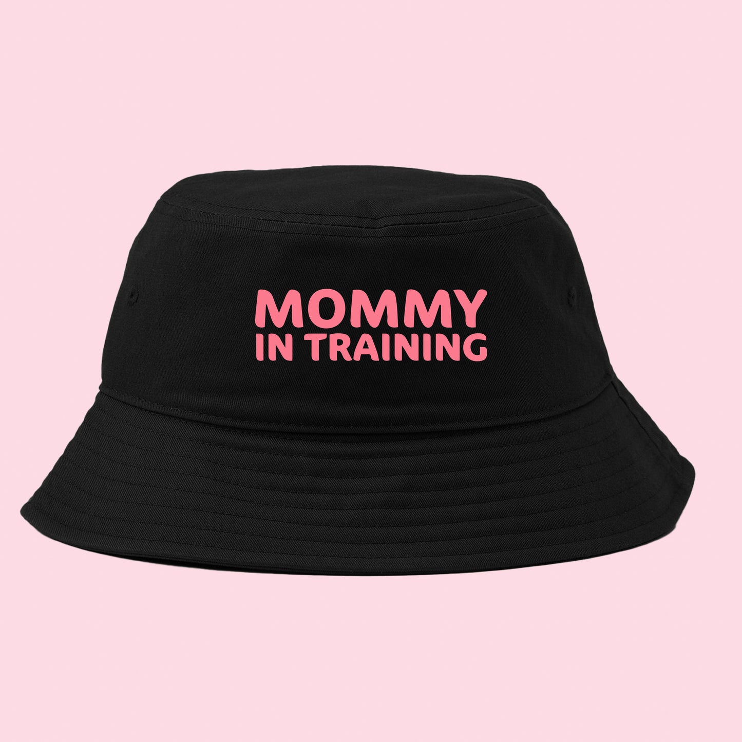 mommy in training pink bucket hat