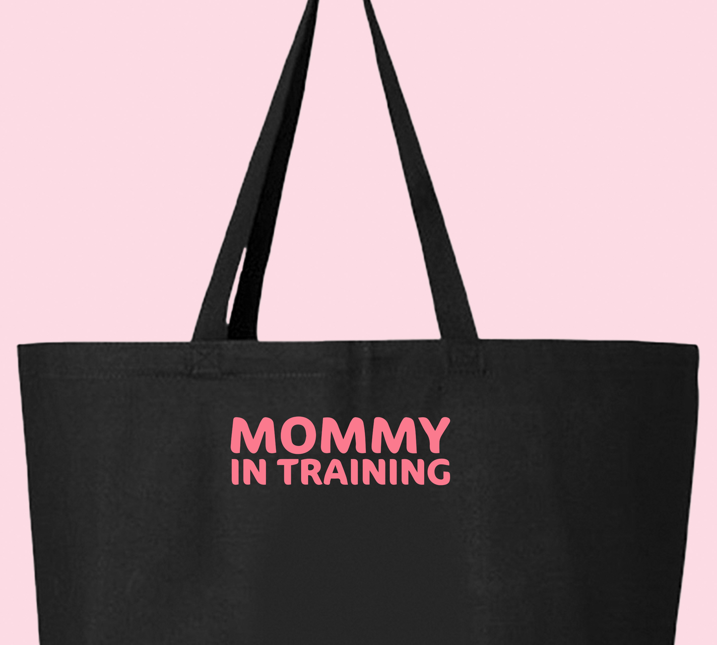 mommy in training pink tote bag
