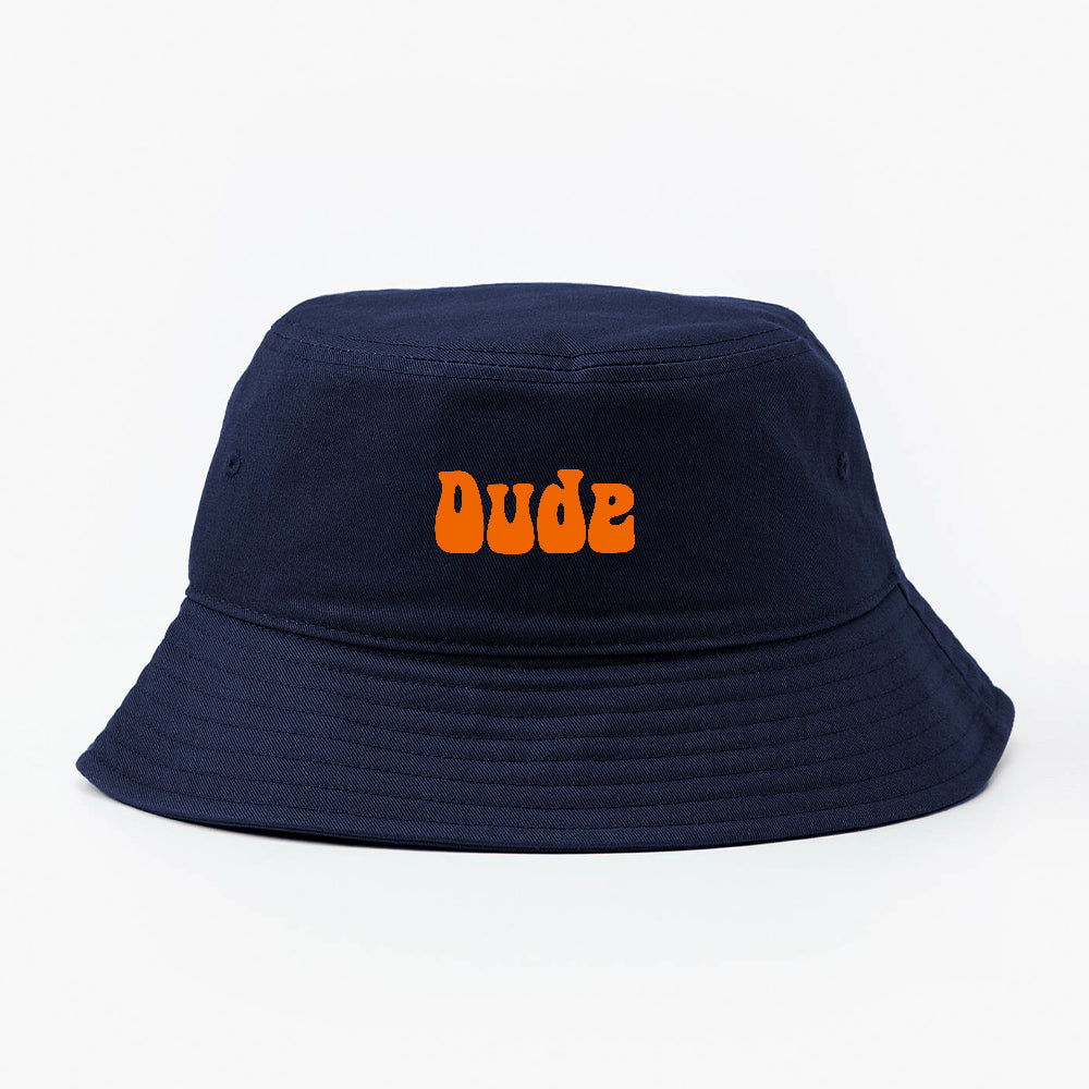 Dude Orange Bucket Hat