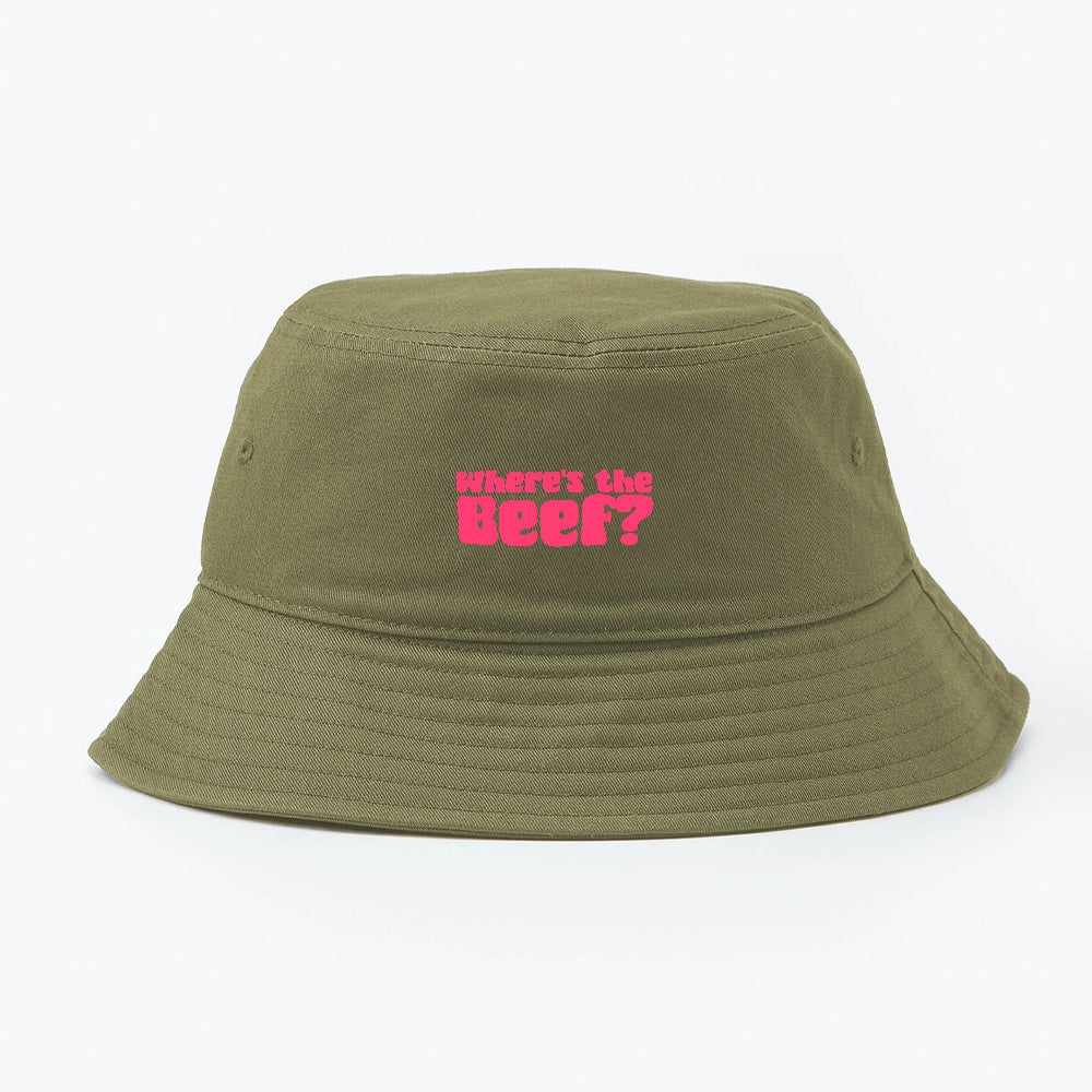 Where's the Beef? Pink Bucket Hat