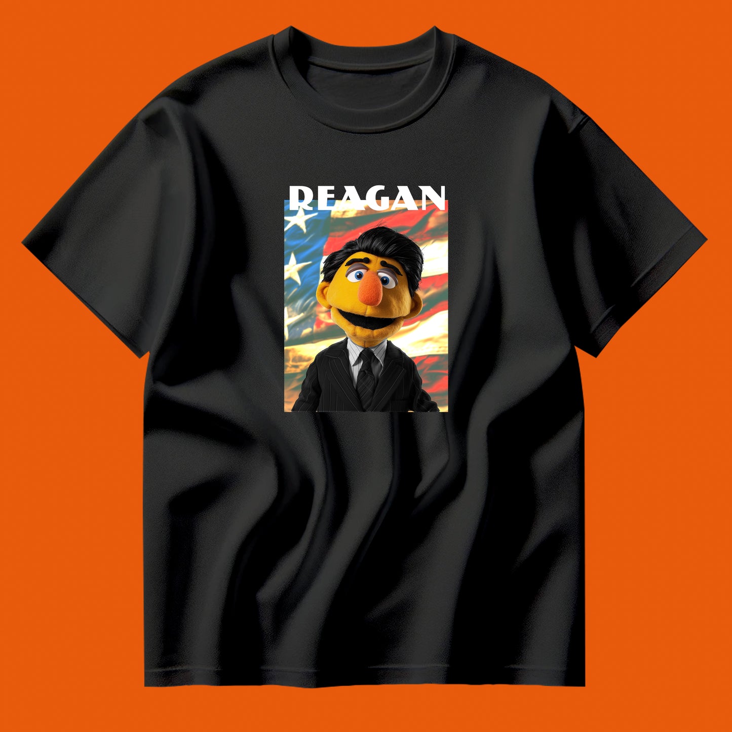 reagan muppet flag tee shirt
