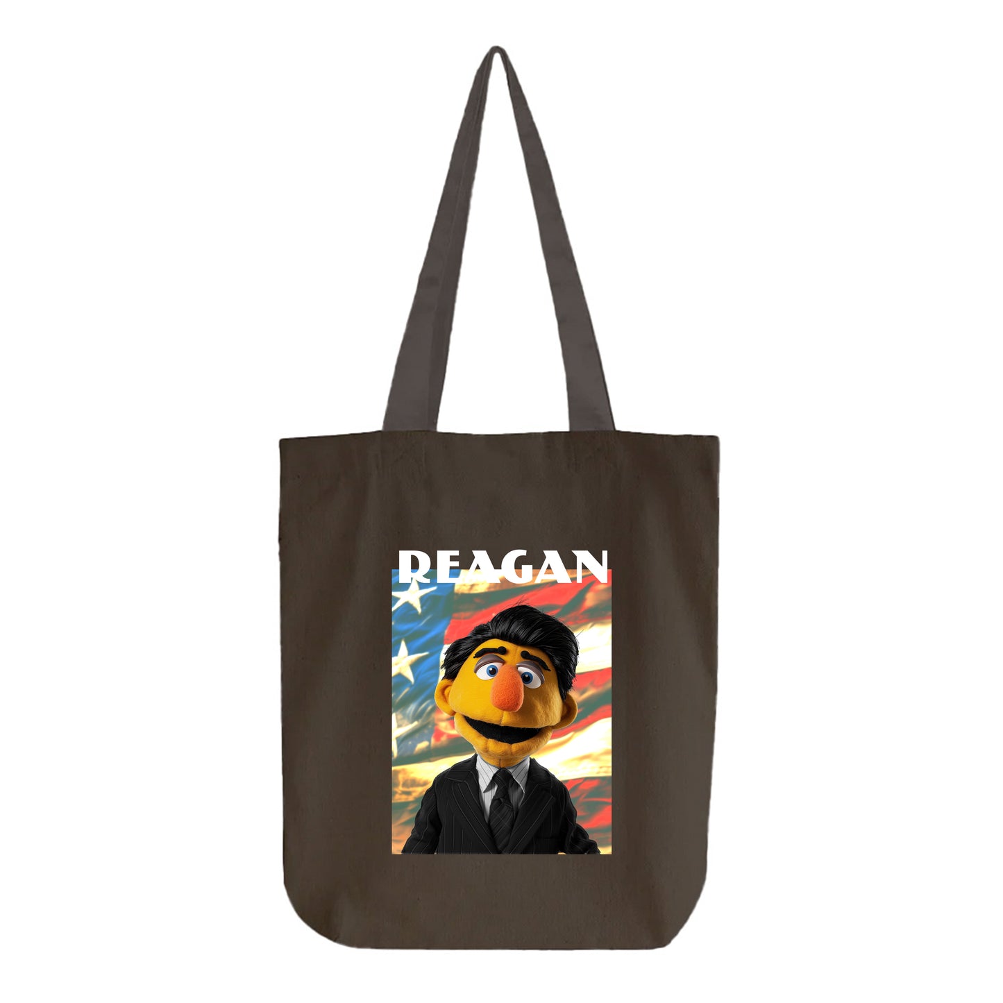 reagan muppet flag tote bag