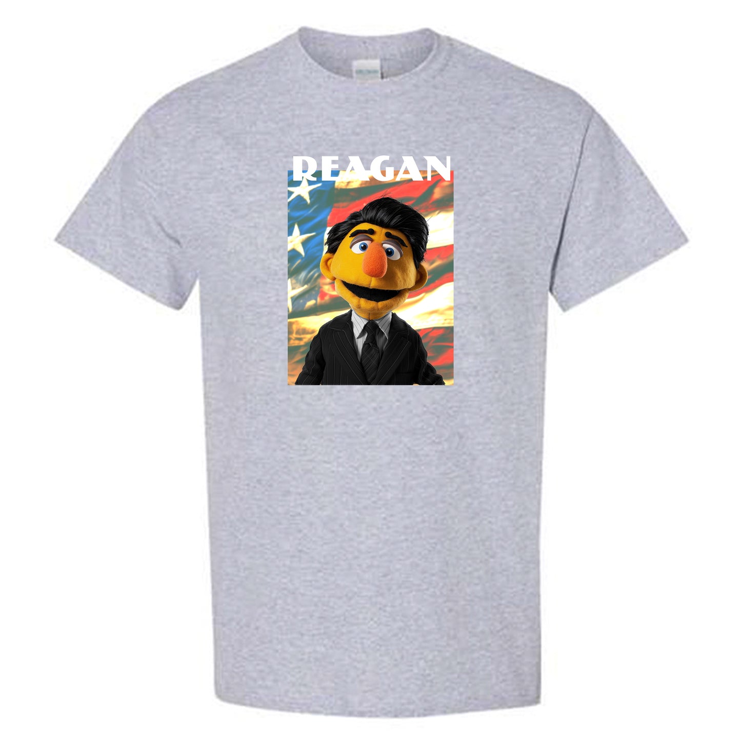 reagan muppet flag tee shirt