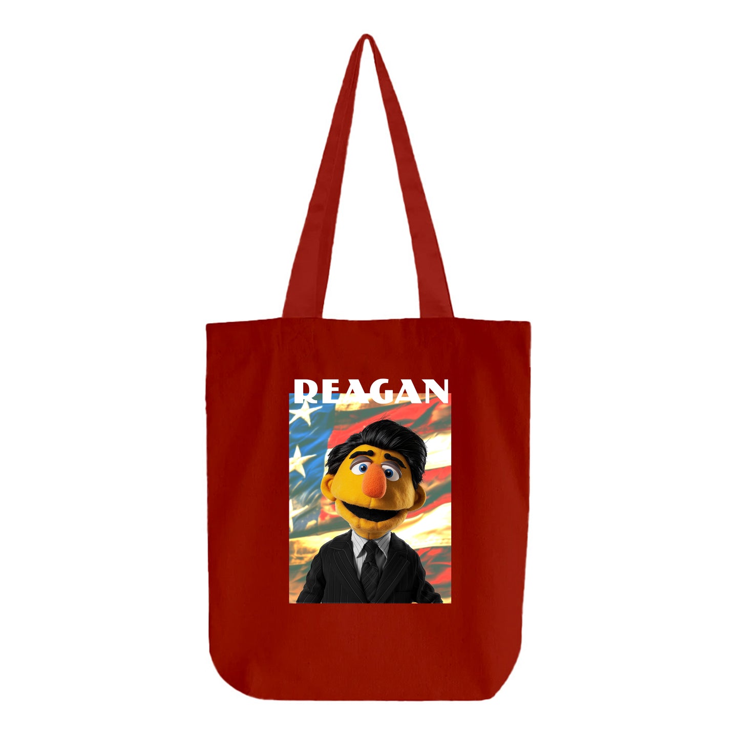 reagan muppet flag tote bag