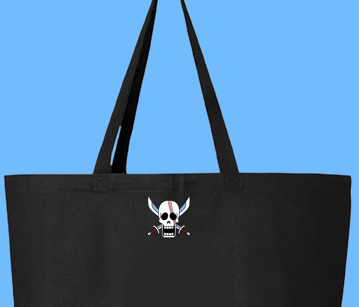 Red Hair Pirates jolly roger tote bag