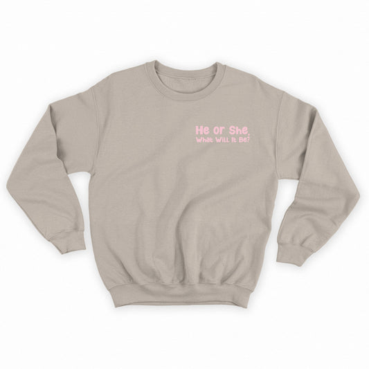 He or She, What Will It Be? Pink Sweatshirt