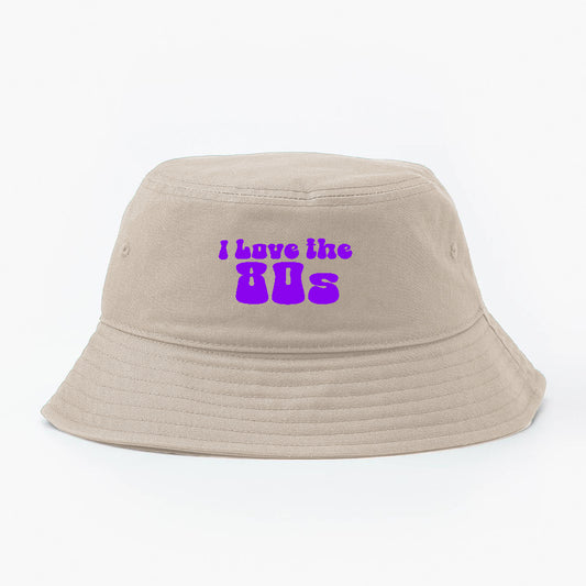 I Love the 80s Purple Bucket Hat