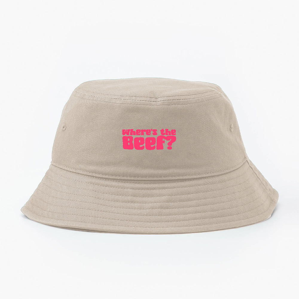 Where's the Beef? Pink Bucket Hat