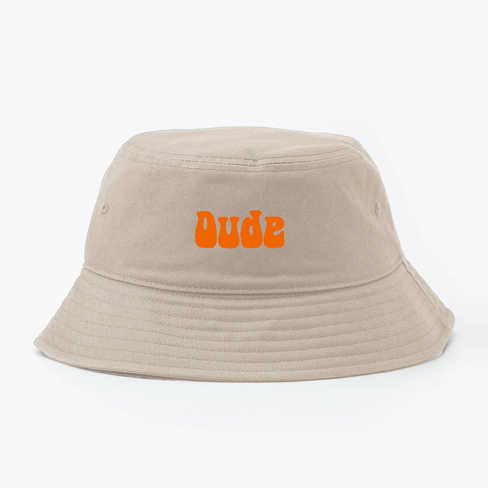 Dude Orange Bucket Hat
