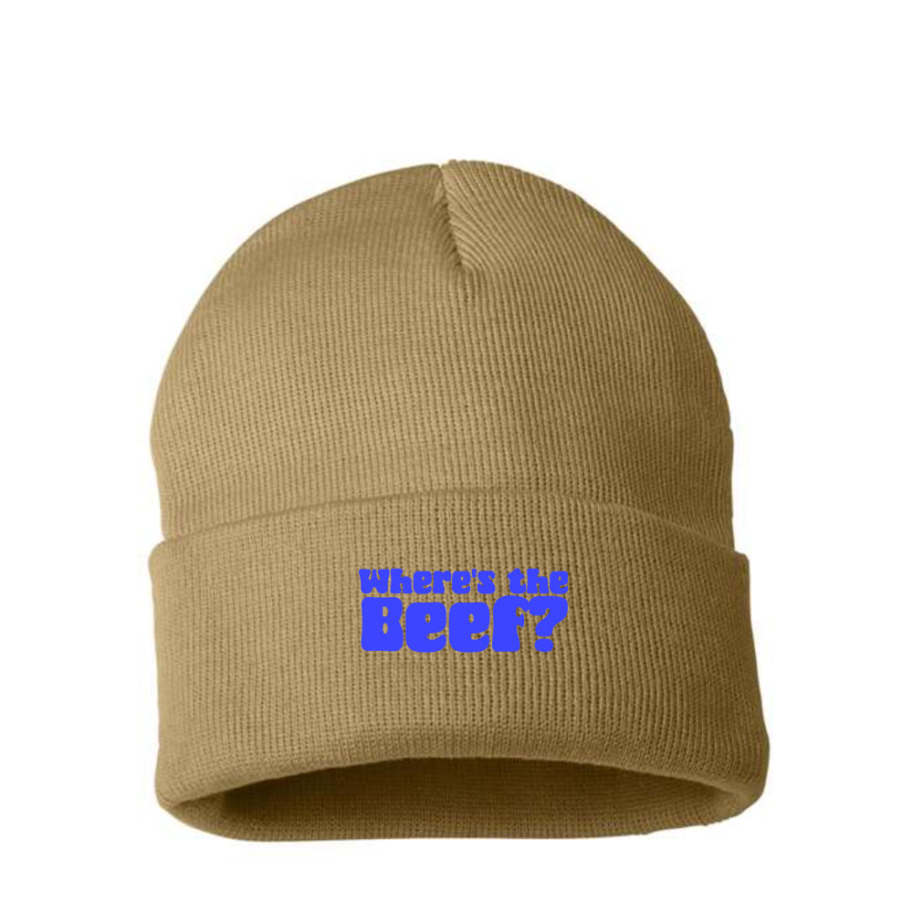 Where's the Beef? Blue Beanie