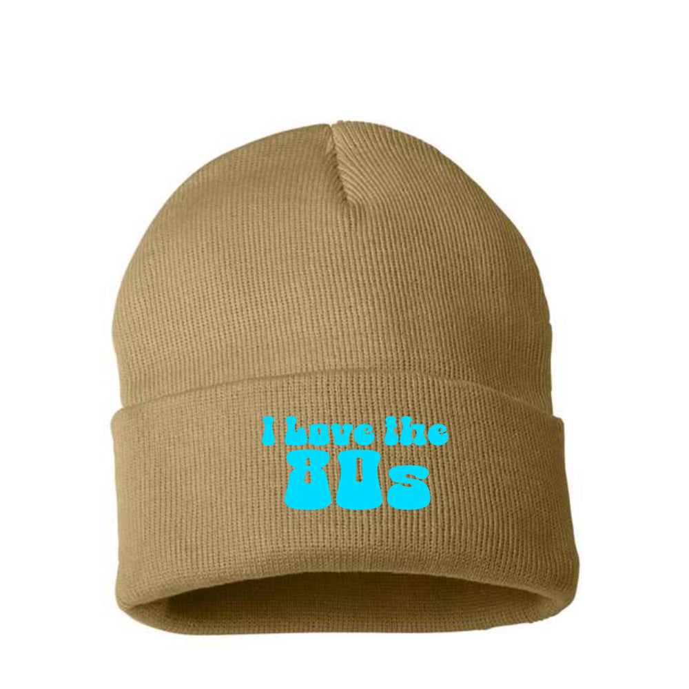 I Love the 80s Cyan Beanie Hat