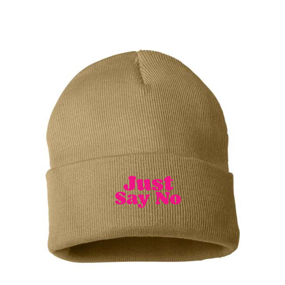 Just Say No Pink Beanie