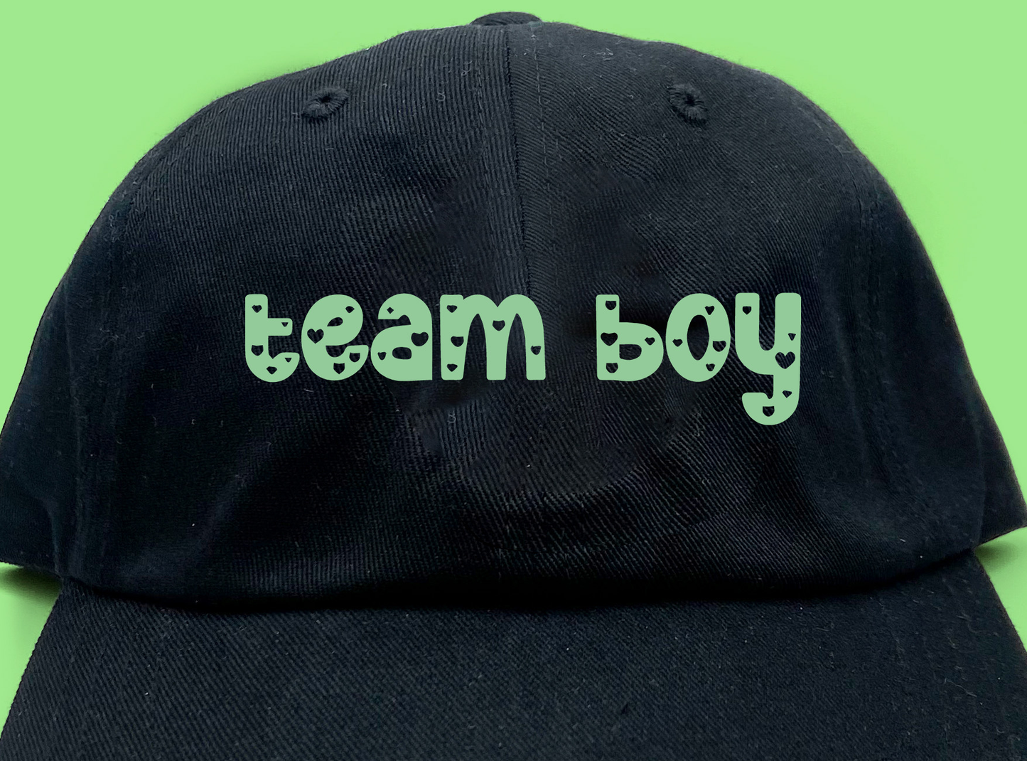 team boy green dad hat
