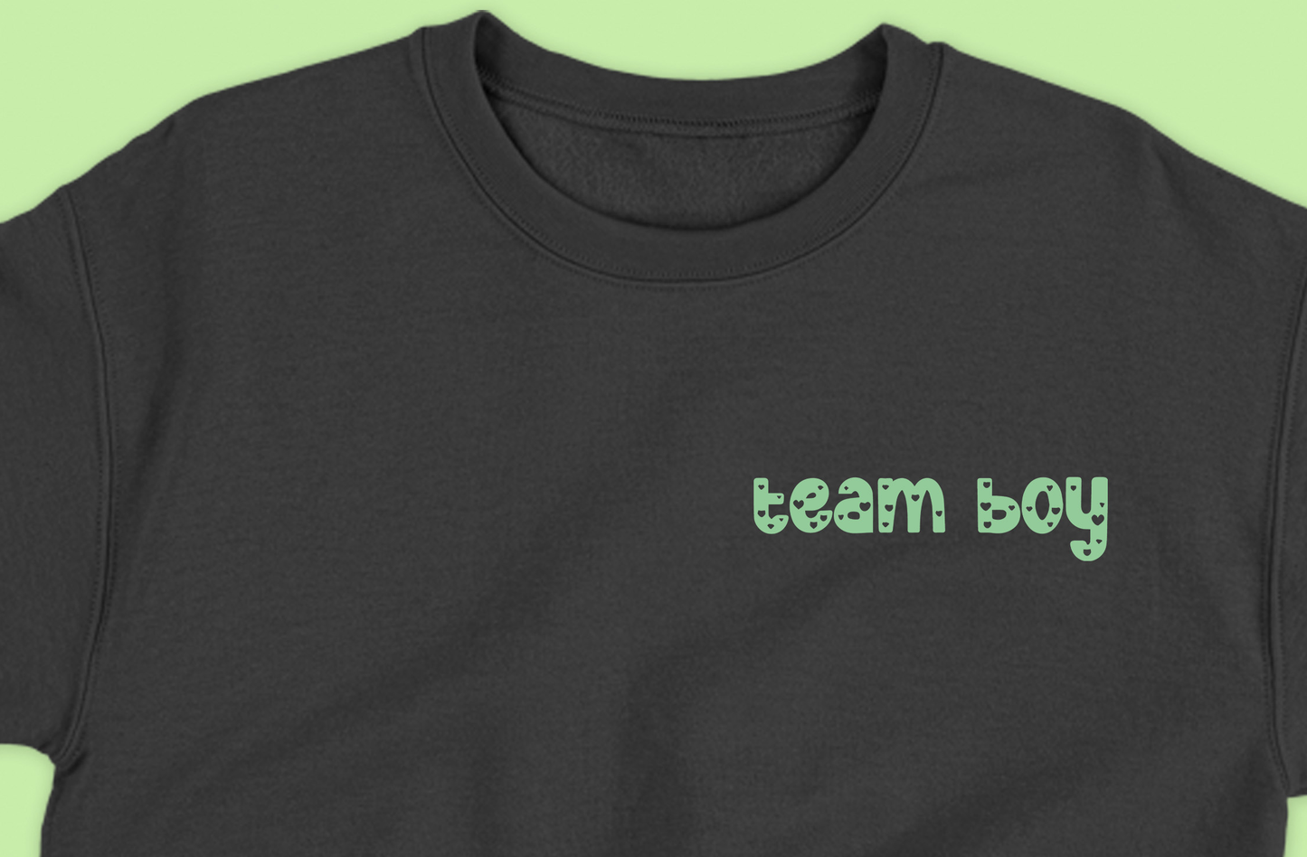 team boy green sweatshirt