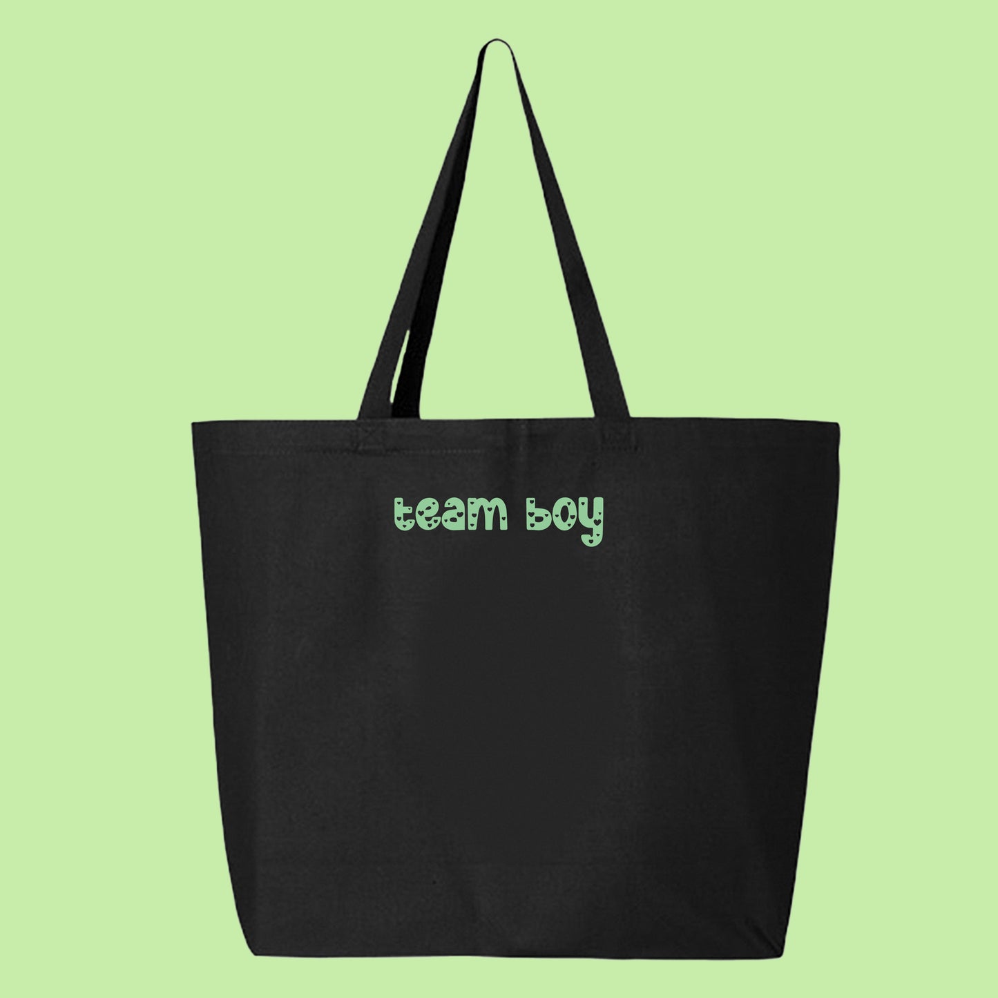 team boy green tote bag