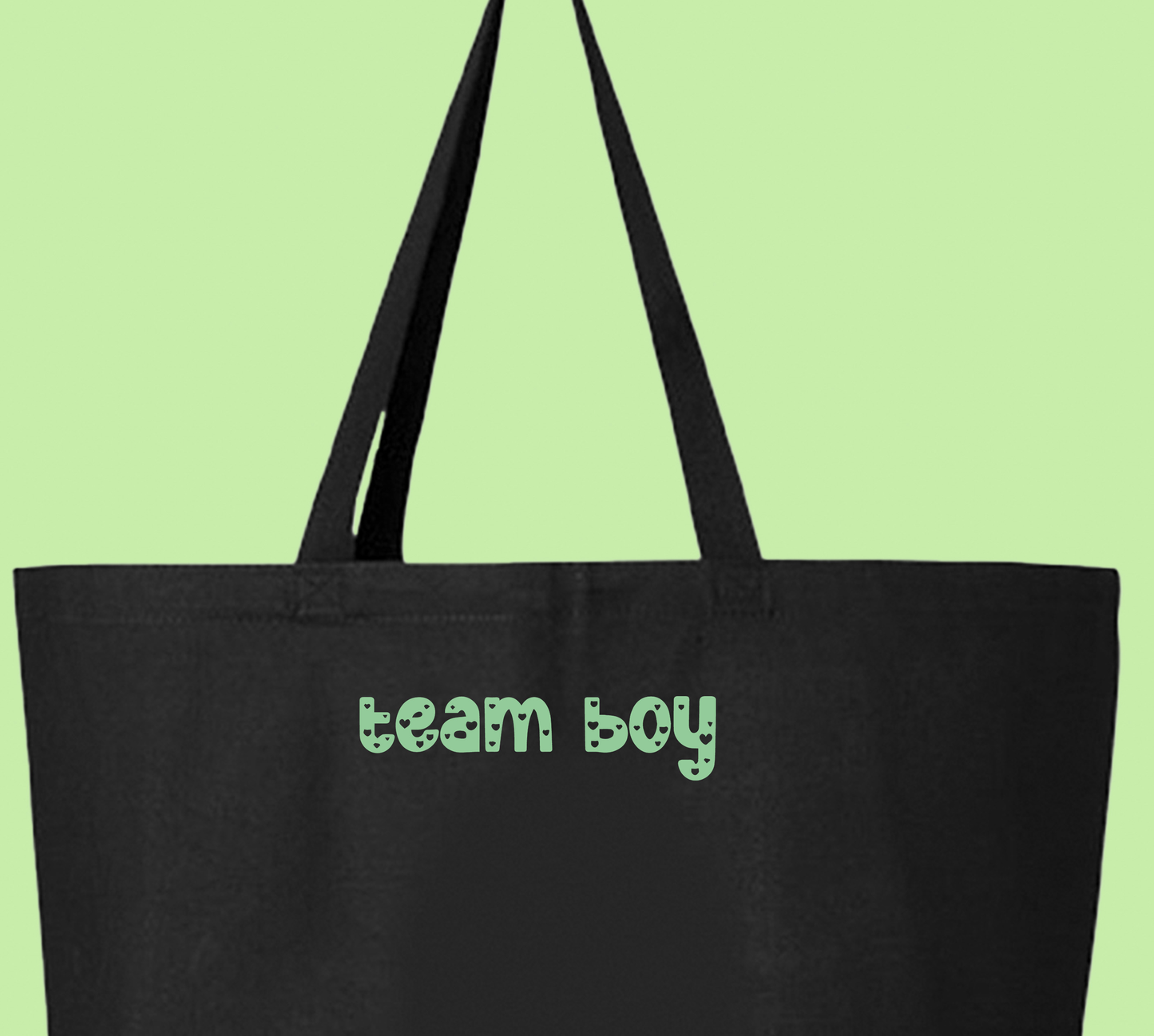 team boy green tote bag