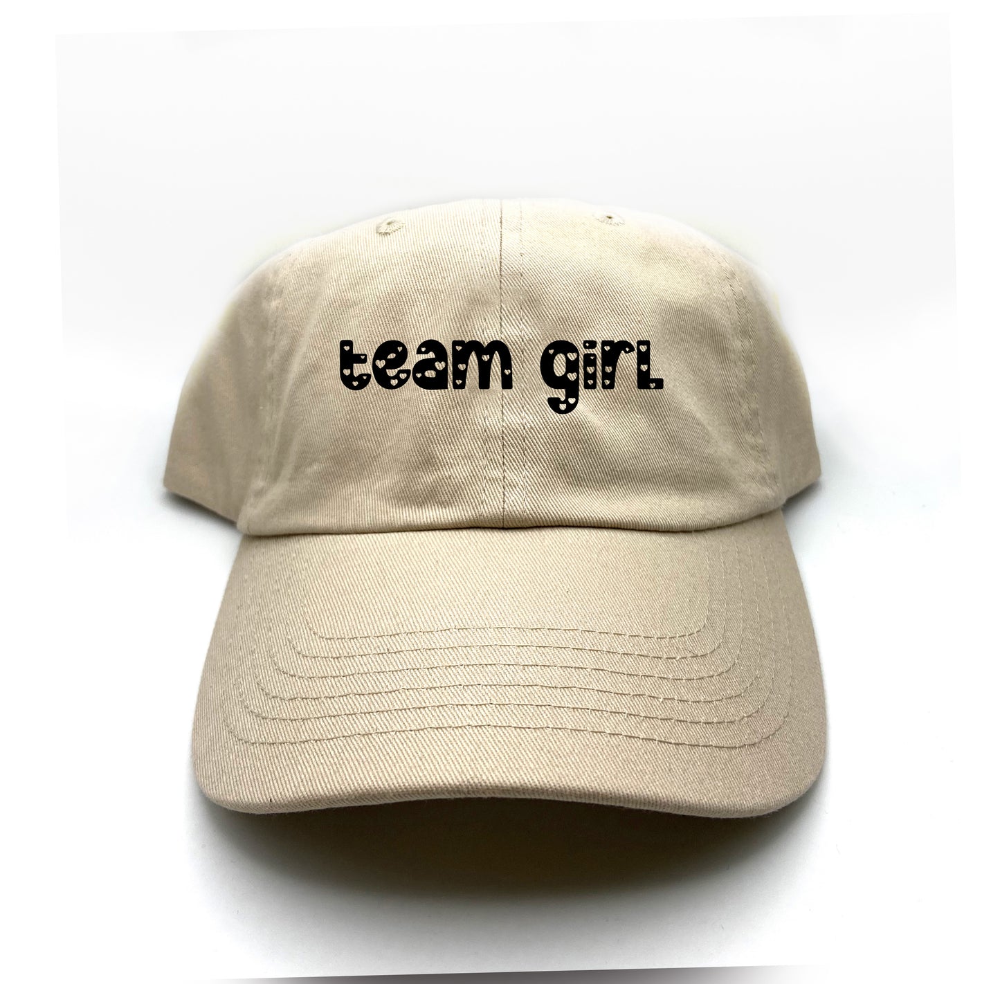team girl black dad hat