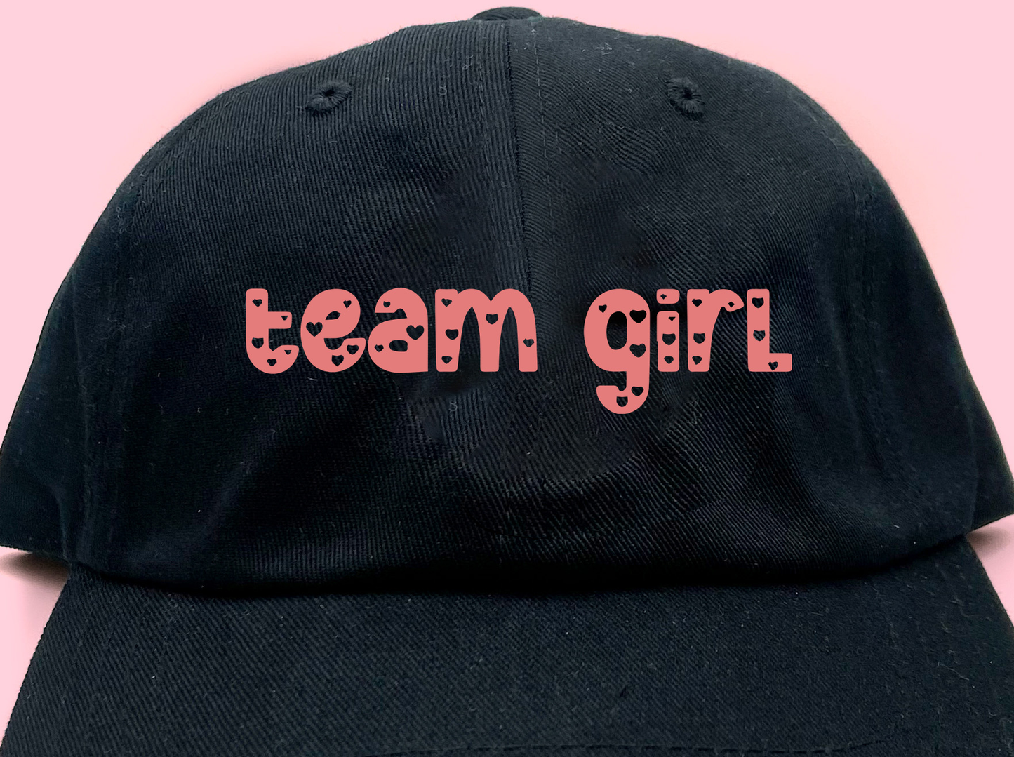team girl pink dad hat