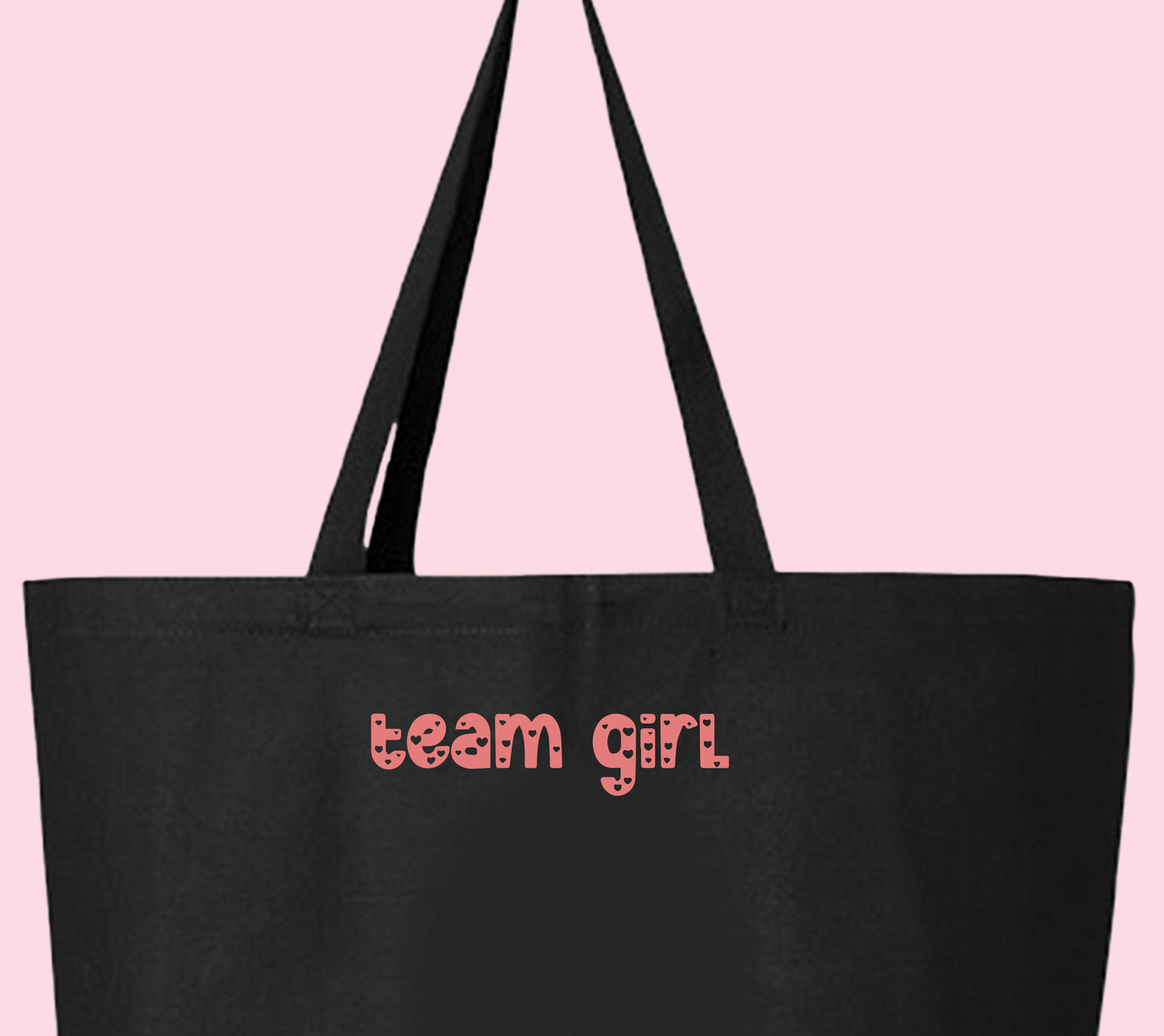 team girl pink tote bag