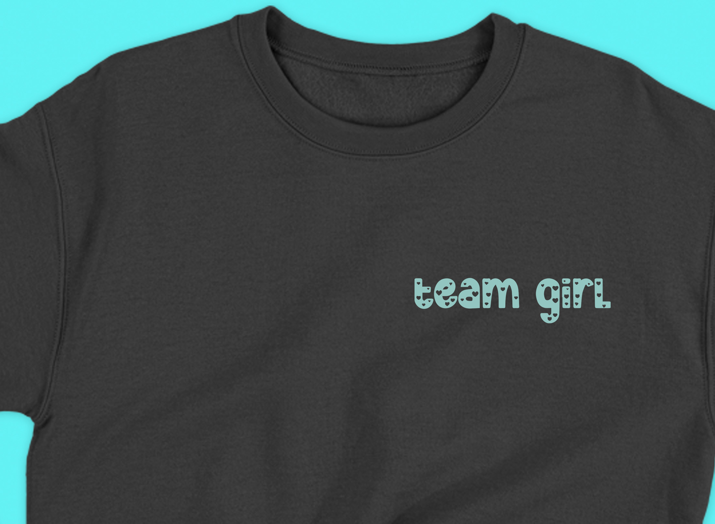 team girl teal sweatshirt