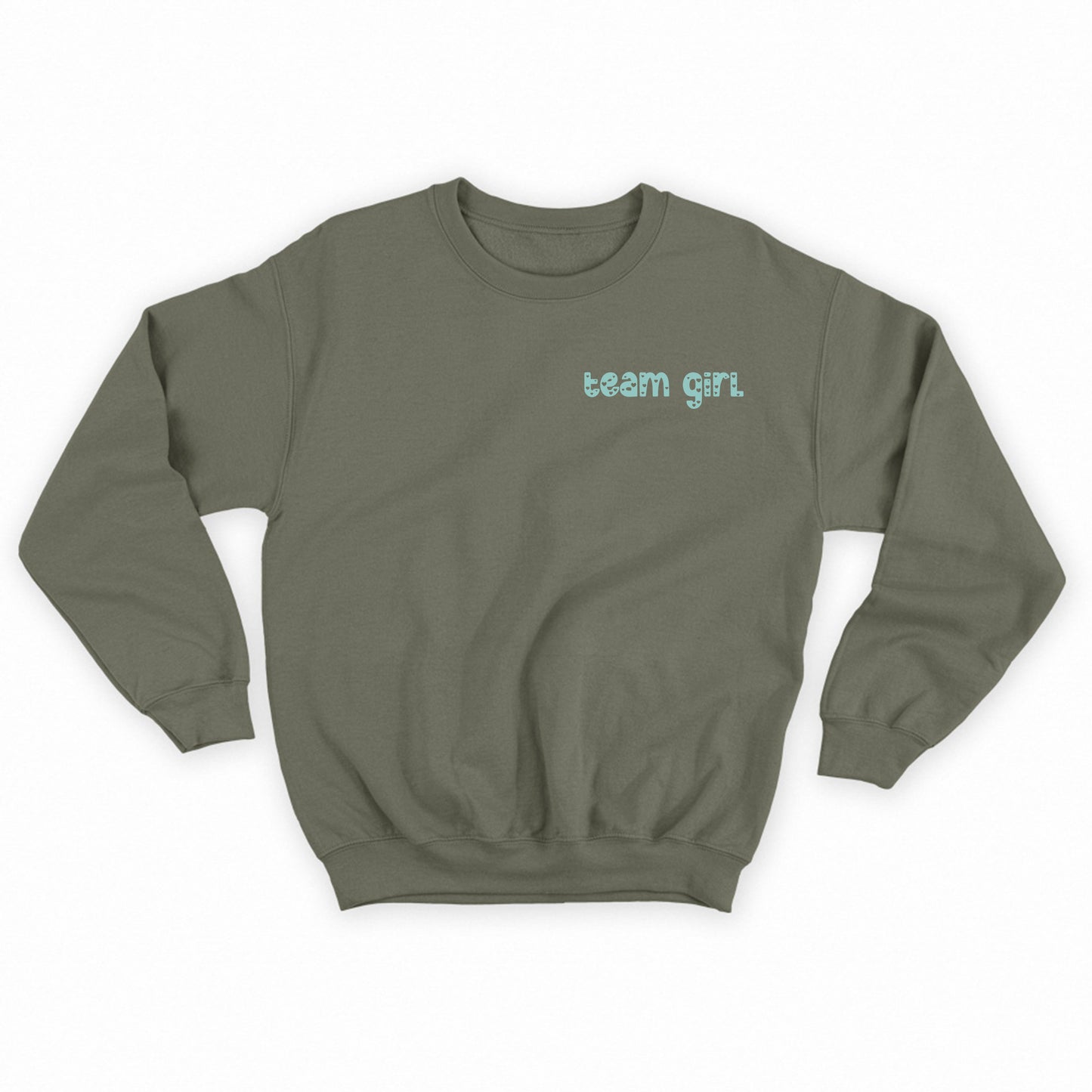 team girl teal sweatshirt