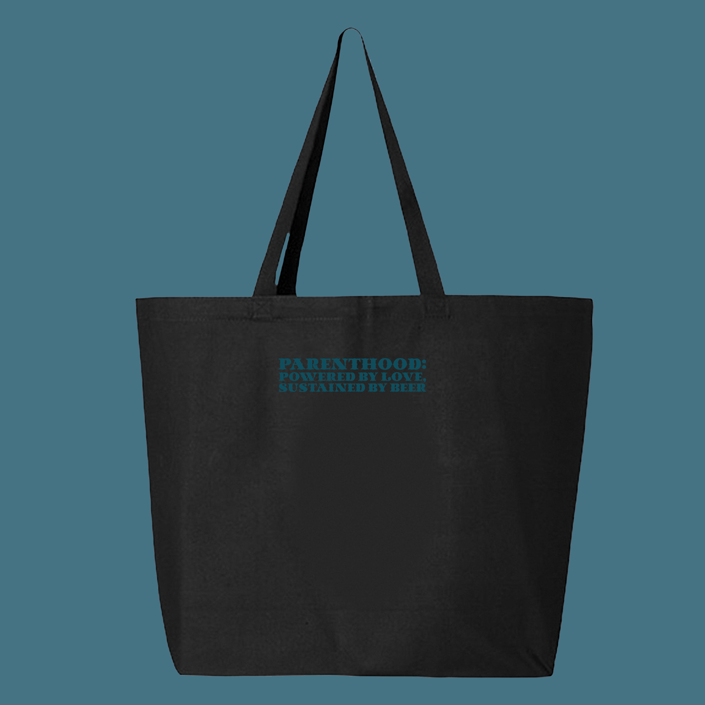Parenthood: Powered by Love, Sustained by Beer Dark Green Tote Bag