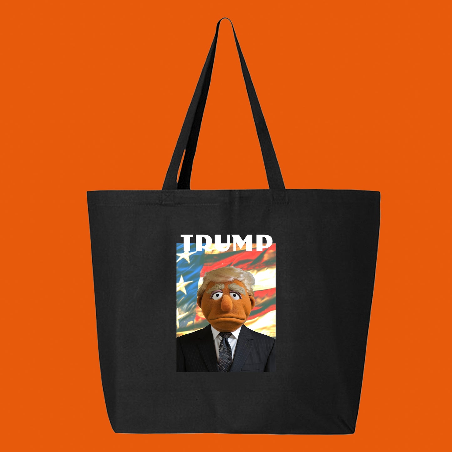 trump muppet flag tote bag