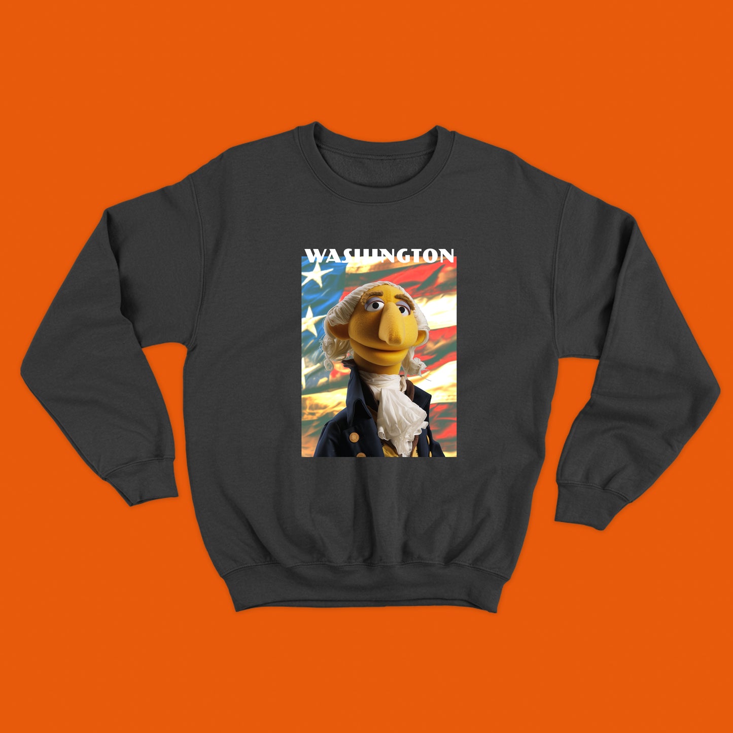 washington muppet flag sweatshirt