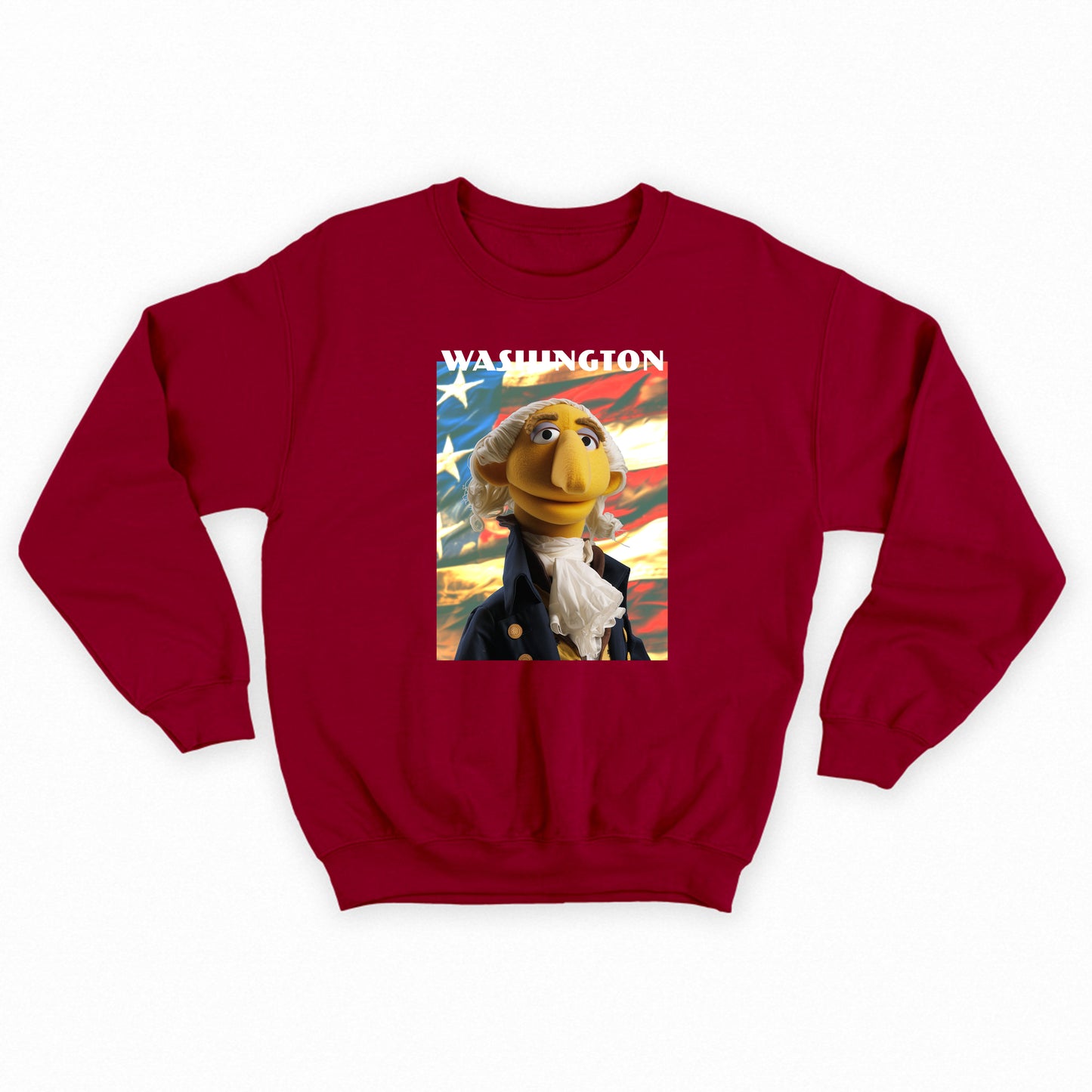 washington muppet flag sweatshirt