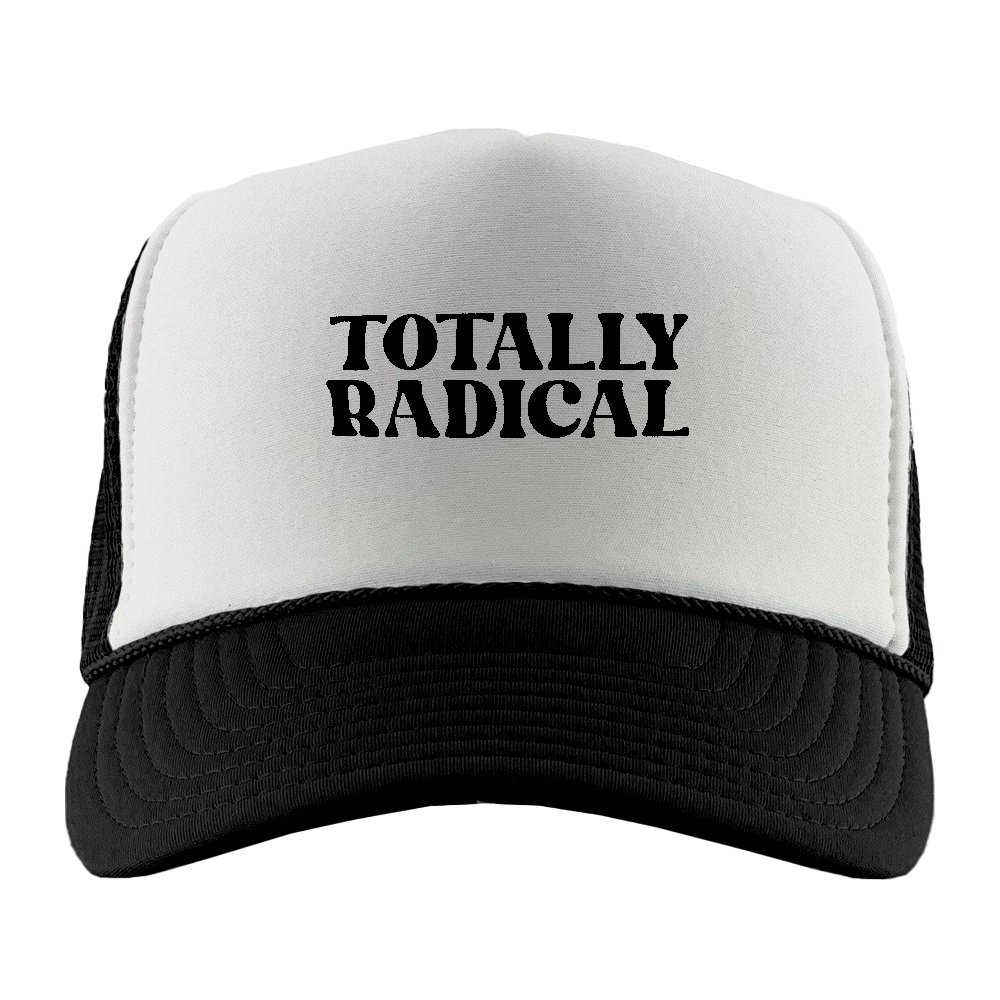 Totally Radical Black Foam Trucker Hat