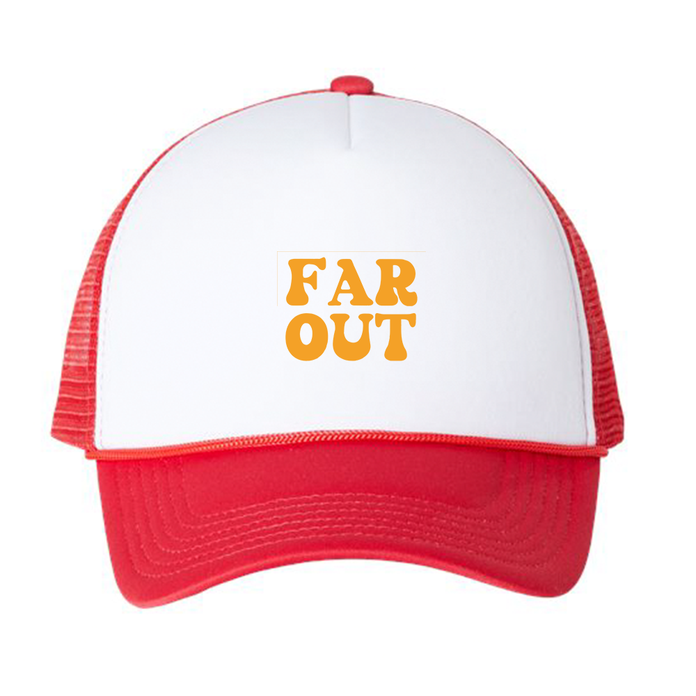 Far Out Gold Foam Trucker Hat