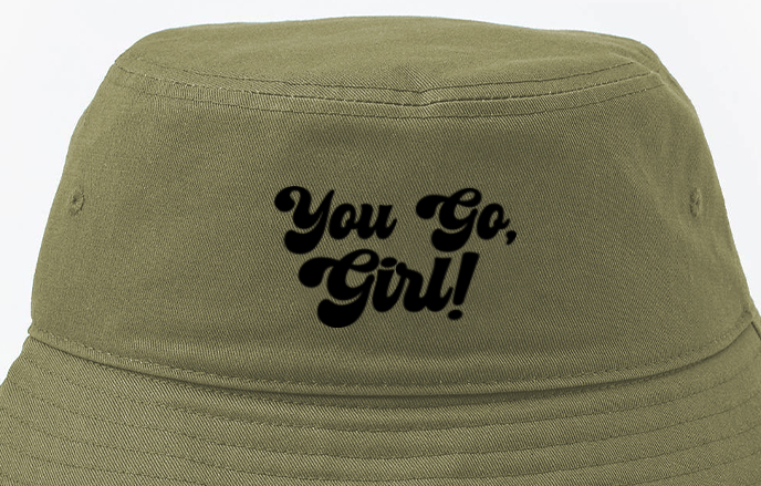 You Go, Girl! Black Bucket Hat