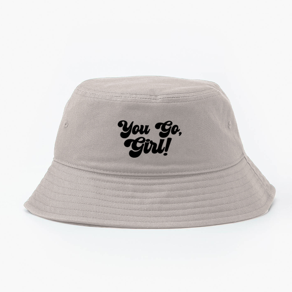 You Go, Girl! Black Bucket Hat