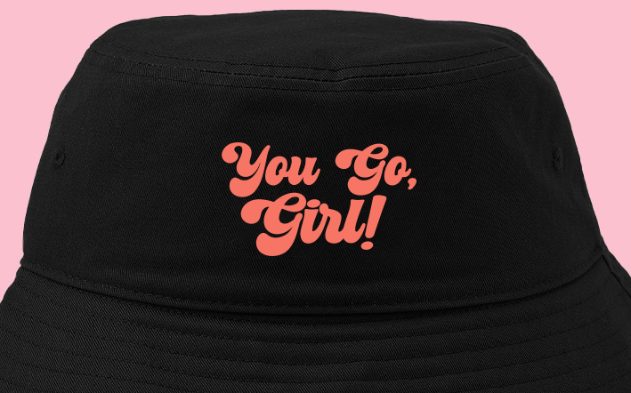 You Go, Girl! Peach Bucket Hat