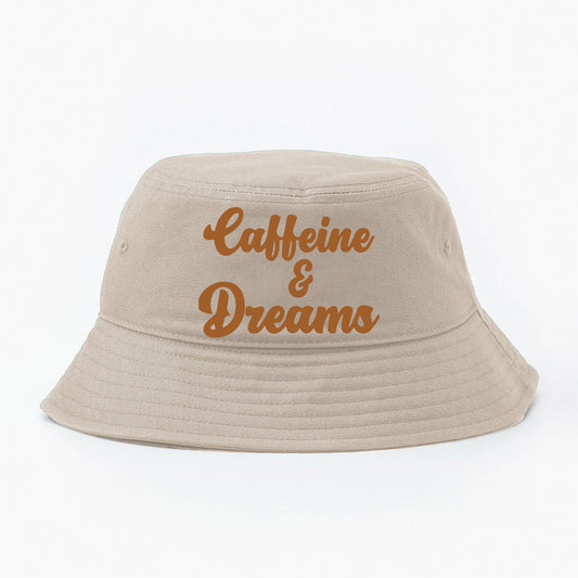 Caffeine & Dreams Brown Bucket Hat