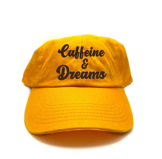 Caffeine & Dreams Dark Brown Dad Hat