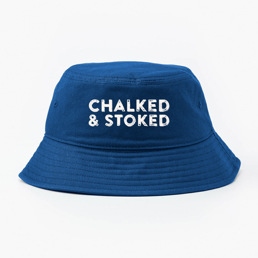 "Chalked & Stoked" Light Grey Bucket Hat