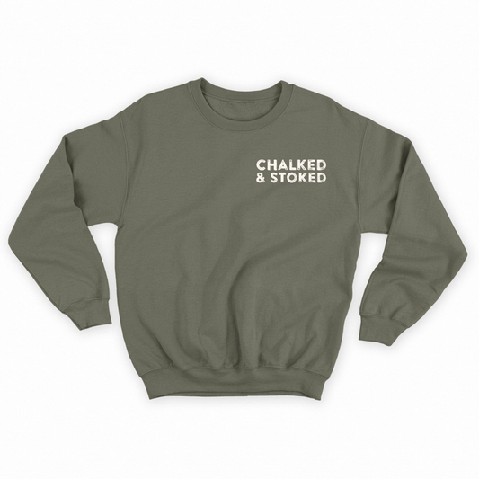 "Chalked & Stoked" Light Grey Sweatshirt