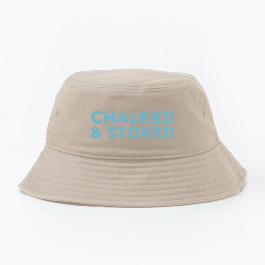 "Chalked & Stoked" Sky Blue Bucket Hat