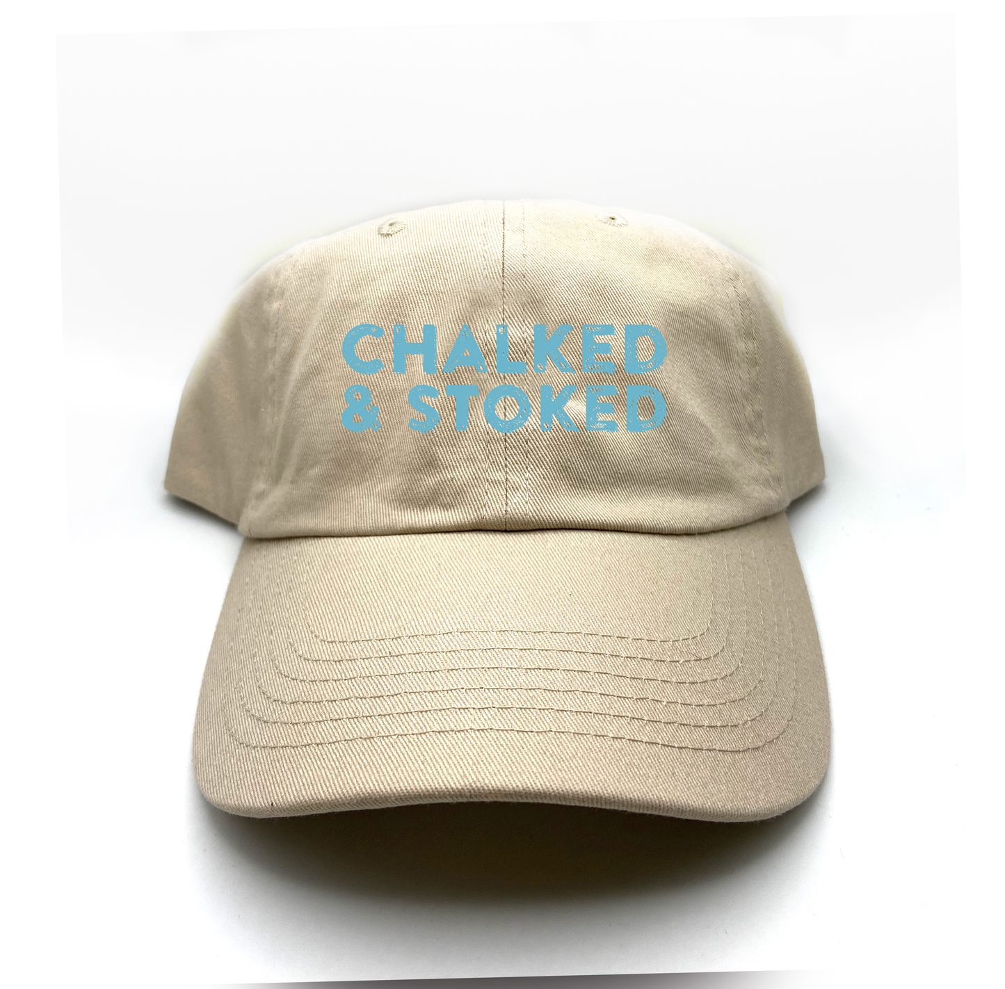 "Chalked & Stoked" Sky Blue Dad Hat