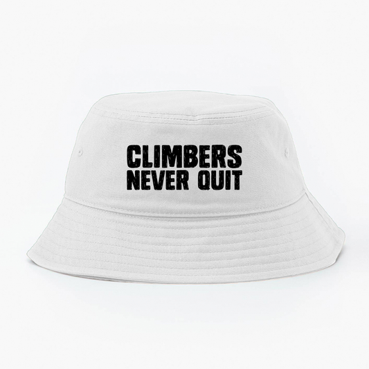 "Climbers Never Quit" Black  Bucket Hat